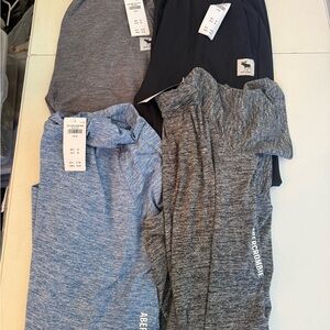 NWT Abercrombie & Fitch Kids lot size 15/16 active Blue and Gray joggers Set